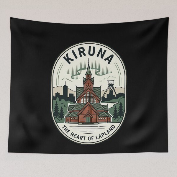 Item preview, Kiruna Lapland Sweden Vintage Travel Emblem designed and sold by k3rstman1.