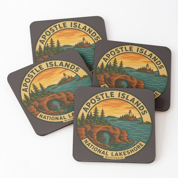 Item preview, Apostle Islands Wisconsin Vintage Lake Superior Travel Badge designed and sold by American Travels.