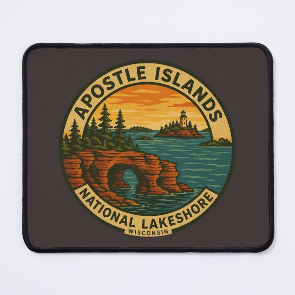 Item preview, Apostle Islands Wisconsin Vintage Lake Superior Travel Badge designed and sold by American Travels.