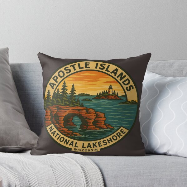 Item preview, Apostle Islands Wisconsin Vintage Lake Superior Travel Badge designed and sold by American Travels.