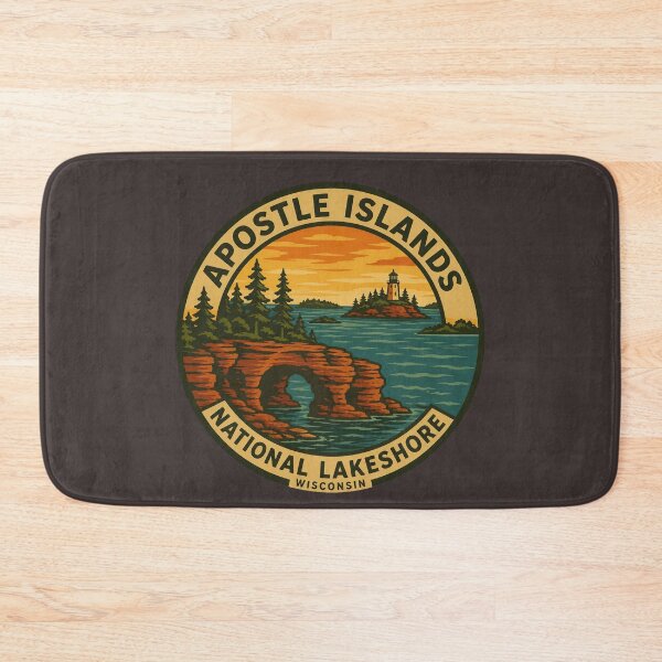 Item preview, Apostle Islands Wisconsin Vintage Lake Superior Travel Badge designed and sold by American Travels.