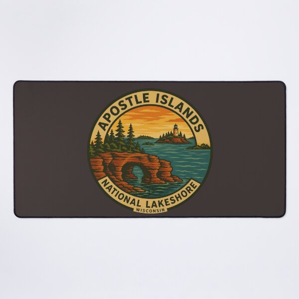 Item preview, Apostle Islands Wisconsin Vintage Lake Superior Travel Badge designed and sold by American Travels.