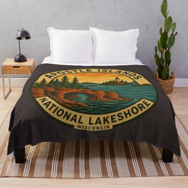 Item preview, Apostle Islands Wisconsin Vintage Lake Superior Travel Badge designed and sold by American Travels.