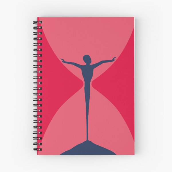 Item preview, Minimalist Hourglass Poster - Red and Pink Wall Art - Midnight Blue Silhouette Time Print - Modern Surrealist Decor designed and sold by Loneline.
