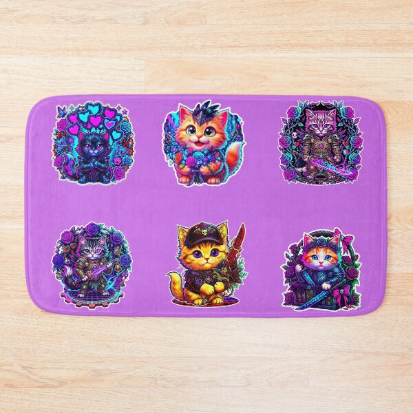 Item preview, Cute Cat Stickers Pack – Kawaii Kitten Set for Laptop, Phone & School Supplies designed and sold by Cyber-ART-Studio.