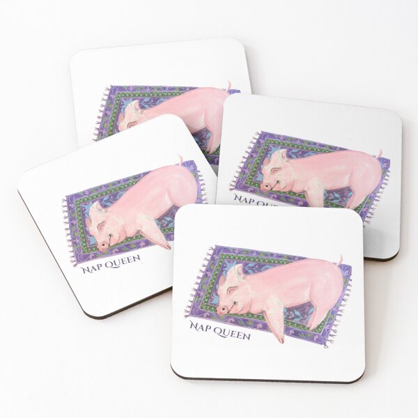Item preview, Nap Queen Cute Sleeping Pig Illustration designed and sold by GentleChaosArt.