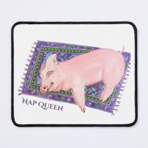 Item preview, Nap Queen Cute Sleeping Pig Illustration designed and sold by GentleChaosArt.