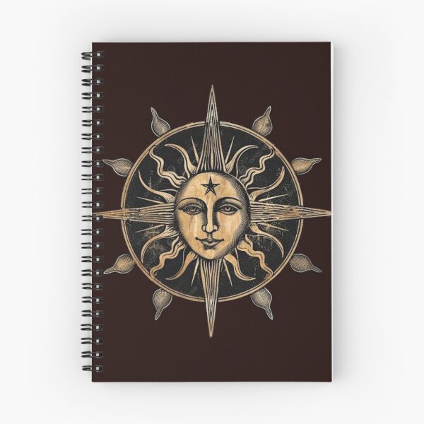 Item preview, Vintage Celestial Mystic Sun - Gold Tarot Woodcut Mandala designed and sold by 63Hotpeppers.