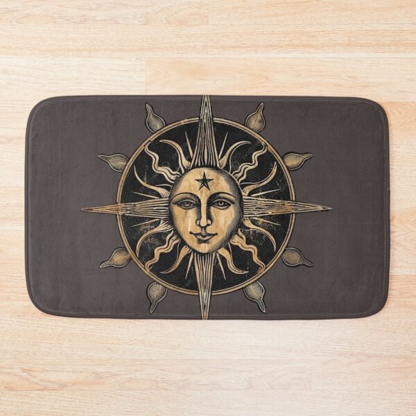 Item preview, Vintage Celestial Mystic Sun - Gold Tarot Woodcut Mandala designed and sold by 63Hotpeppers.