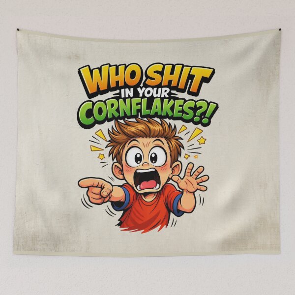 Item preview, Who Shit in Your Cornflakes?! – Shocked Cartoon Humor Design designed and sold by MysticOzzy.