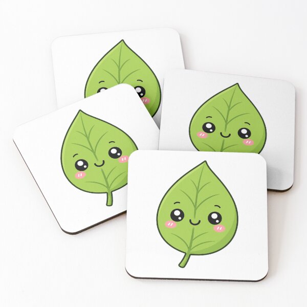 Item preview, Cute Kawaii Green Leaf Happy Smiling Cartoon Character designed and sold by Seculinator.