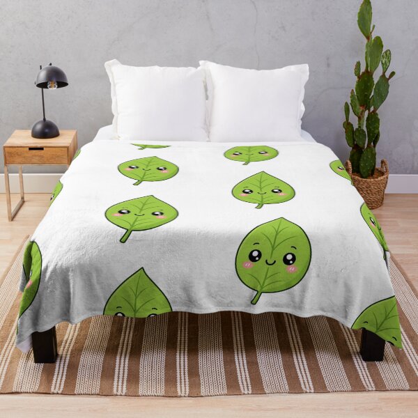 Item preview, Cute Kawaii Green Leaf Happy Smiling Cartoon Character designed and sold by Seculinator.