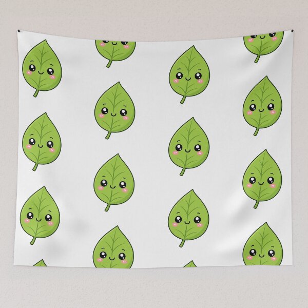 Item preview, Cute Kawaii Green Leaf Happy Smiling Cartoon Character designed and sold by Seculinator.