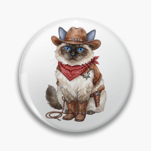 Item preview, Ragdoll Cat Cowboy ver. - Cute Western Sheriff Art designed and sold by Minuet-Misha.