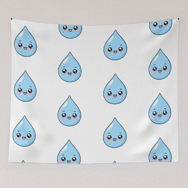 Item preview, Cute Kawaii Water Drop Happy Smiling Cartoon Character designed and sold by Seculinator.