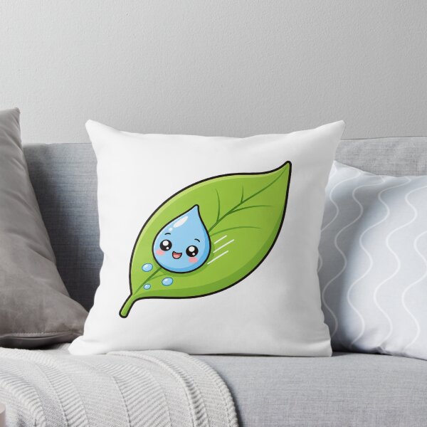 Item preview, Cute Kawaii Water Drop Sliding On Green Leaf designed and sold by Seculinator.