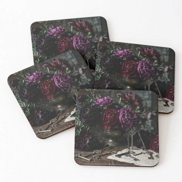 Item preview, Gothic Peonies & Antique Keys designed and sold by NocturnBotany.