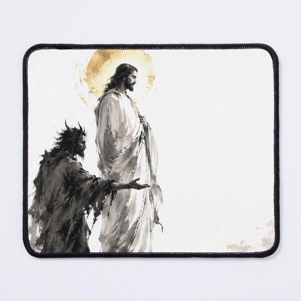 Item preview, The Temptation of Christ - Ink and Gold Accent Art designed and sold by Phos Creatives.