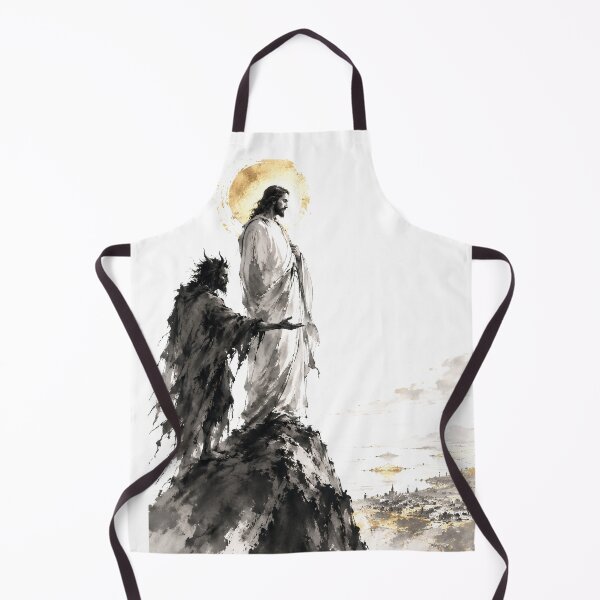 Item preview, The Temptation of Christ - Ink and Gold Accent Art designed and sold by Phos Creatives.
