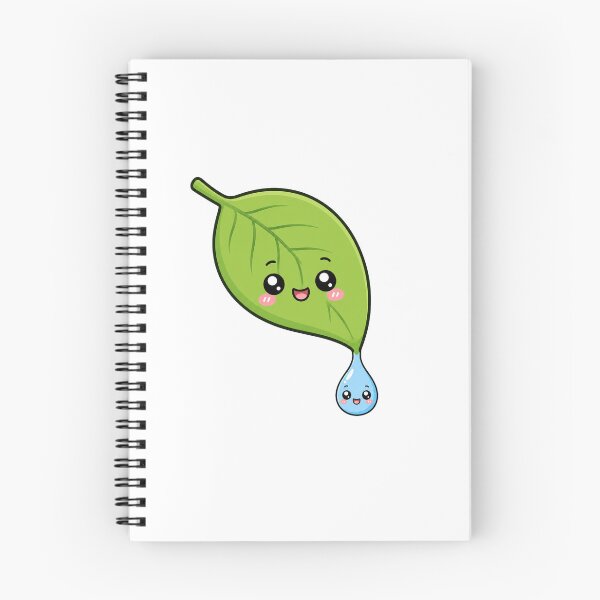 Item preview, Cute Kawaii Smiling Leaf Dripping Water Drop Character designed and sold by Seculinator.
