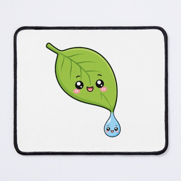 Item preview, Cute Kawaii Smiling Leaf Dripping Water Drop Character designed and sold by Seculinator.