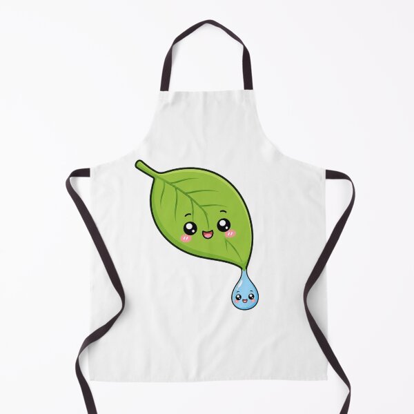 Item preview, Cute Kawaii Smiling Leaf Dripping Water Drop Character designed and sold by Seculinator.
