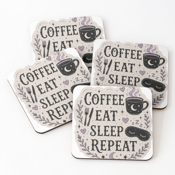 Item preview, Coffee Eat Sleep Repeat designed and sold by The Creepy Kooky Coven.