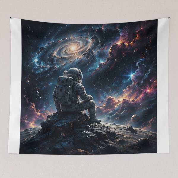 Item preview, Astronaut Sitting in Galactic Void designed and sold by HollowOakPrints.