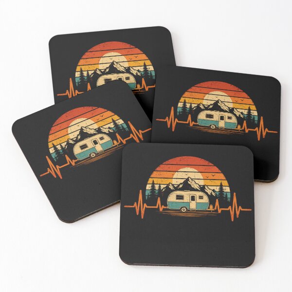 Item preview, Retro Camper Heartbeat Mountain Adventure Vintage Camping designed and sold by Moizento.