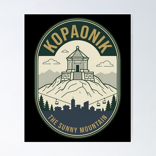 Item preview, Kopaonik Serbia Vintage Travel Emblem Sunny Mountain designed and sold by k3rstman1.