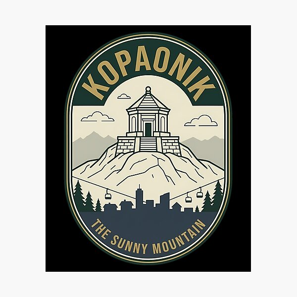 Item preview, Kopaonik Serbia Vintage Travel Emblem Sunny Mountain designed and sold by k3rstman1.