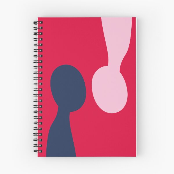 Item preview, Minimalist Red Poster - Opposing Worlds Meeting Wall Art - Blue and Pink Silhouette Print - Modern Surrealist Living Room Decor designed and sold by Loneline.