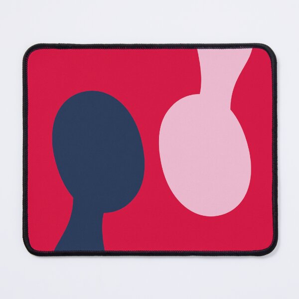 Item preview, Minimalist Red Poster - Opposing Worlds Meeting Wall Art - Blue and Pink Silhouette Print - Modern Surrealist Living Room Decor designed and sold by Loneline.
