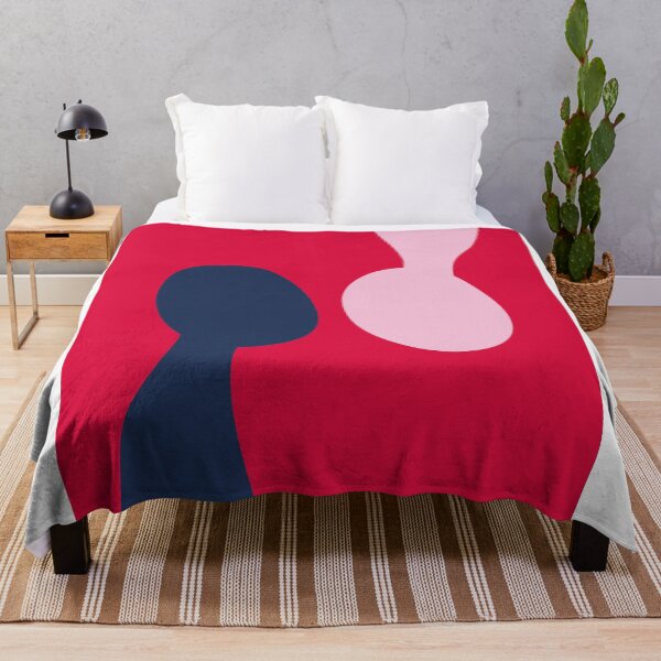 Item preview, Minimalist Red Poster - Opposing Worlds Meeting Wall Art - Blue and Pink Silhouette Print - Modern Surrealist Living Room Decor designed and sold by Loneline.