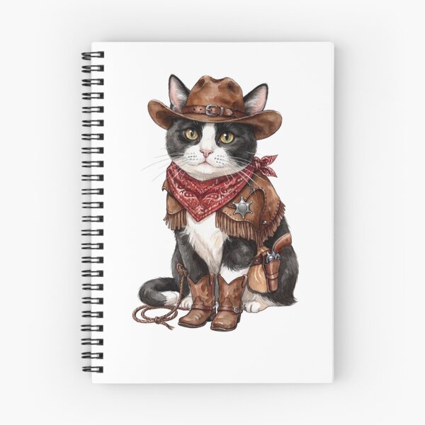 Item preview, Tuxedo Cat Cowboy ver. - Cute Western Sheriff Art designed and sold by Minuet-Misha.