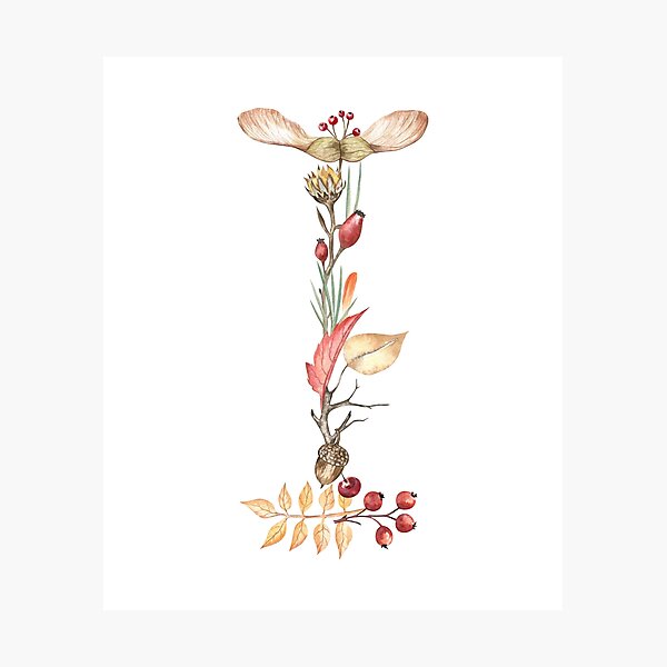 Item preview, Autumn Letter I Monogram designed and sold by Flowersforbear.
