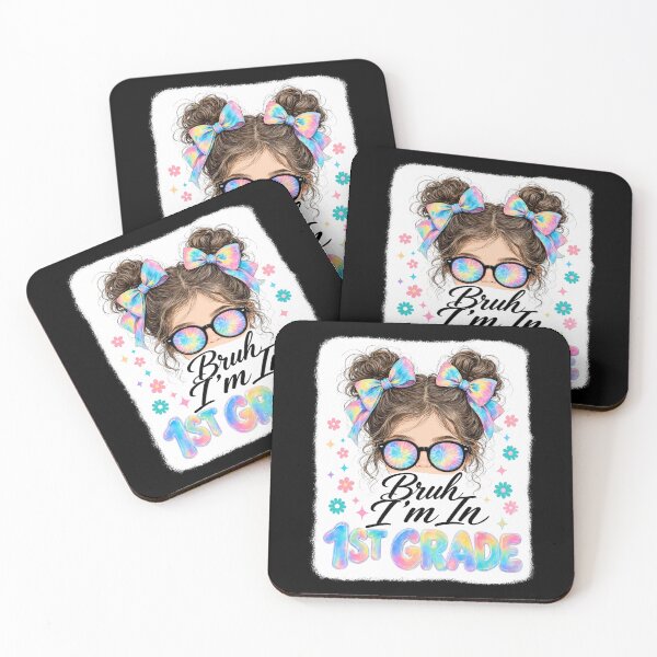 Item preview, Bruh I'm in 1st Grade Cute Messy Bun Girl First Day of School designed and sold by CutOutIdols.