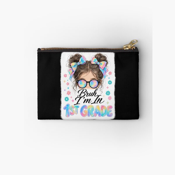 Item preview, Bruh I'm in 1st Grade Cute Messy Bun Girl First Day of School designed and sold by CutOutIdols.