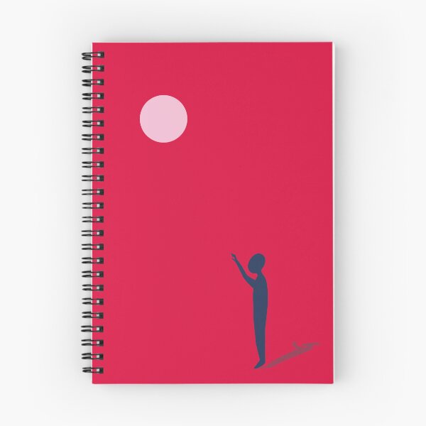 Item preview, Minimalist Red Poster - Solitude and Desire Wall Art - Pink Moon and Blue Silhouette Print - Modern Living Room Decor designed and sold by Loneline.