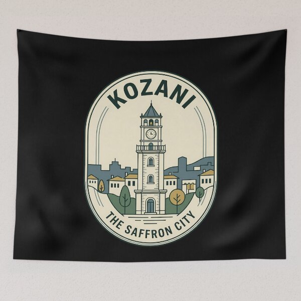 Item preview, Kozani Greece Vintage Travel Emblem Saffron City designed and sold by k3rstman1.
