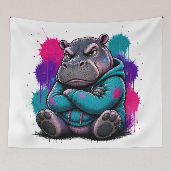 Item preview, Graffiti Hippo designed and sold by Thor-stone.