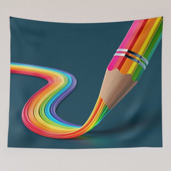 Item preview, Colorful Rainbow Pencil – Creative Artistic Drawing Illustration designed and sold by WordPlayStudio.