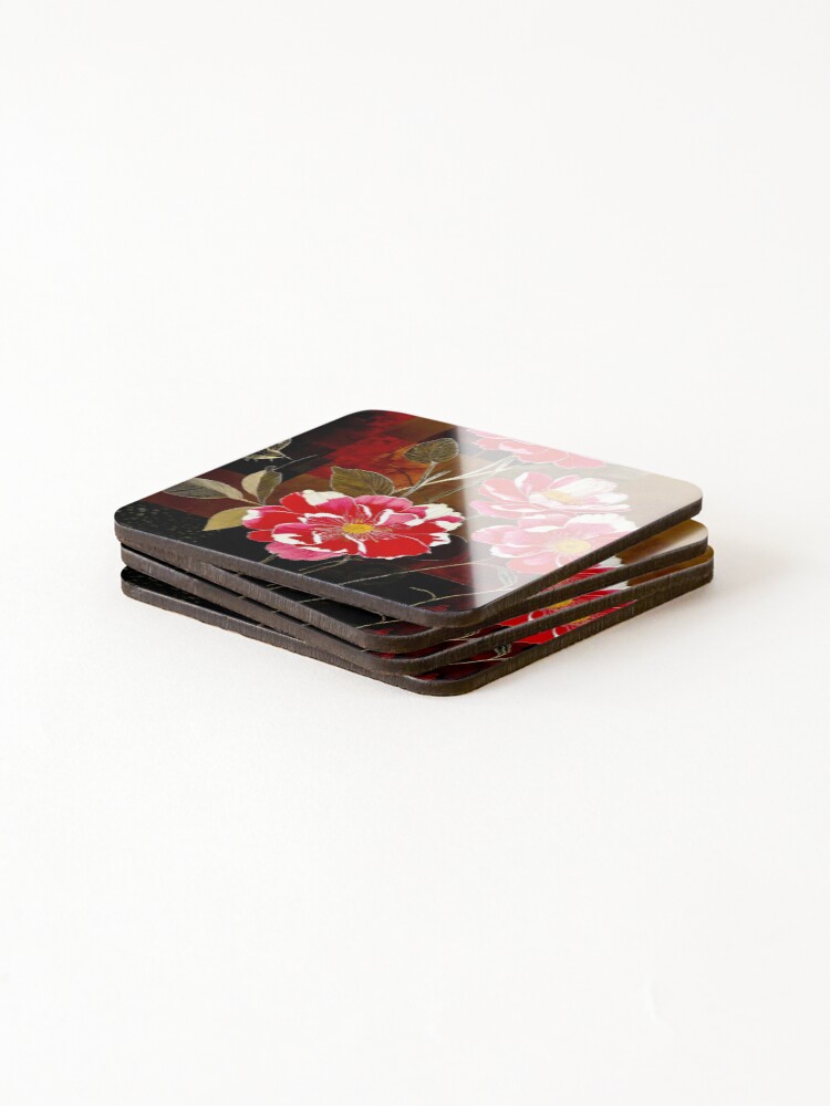 Thumbnail 4 of 5, Coasters (Set of 4), Wild Roses. designed and sold by paintability.