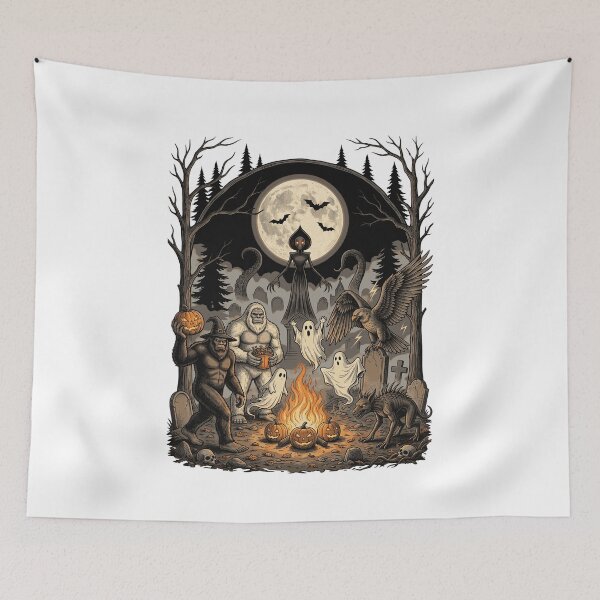 Item preview, Halloween Cryptid Graveyard Gathering designed and sold by Roy & Tiffany.