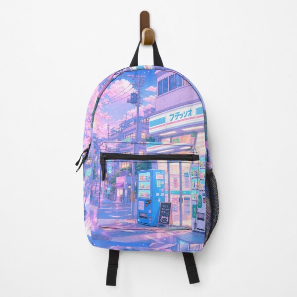 Item preview, dreamy pastel japanese street ~ kawaii anime cityscape ~ sakura night designed and sold by Mypixieart.