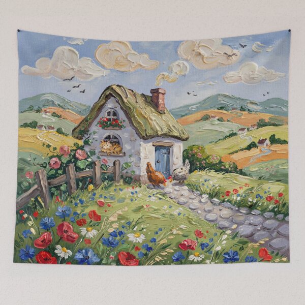 Item preview, Life in the village,oil paint. designed and sold by elegantpaterns.