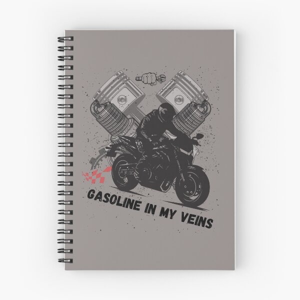 Item preview, Gasoline In My Veins Retro Biker Motorcycle designed and sold by AhmadAnnaPrints.