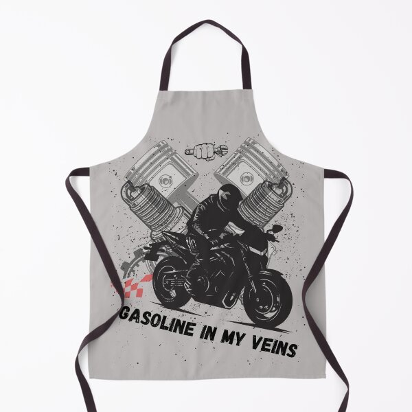 Item preview, Gasoline In My Veins Retro Biker Motorcycle designed and sold by AhmadAnnaPrints.