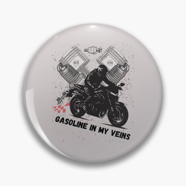 Item preview, Gasoline In My Veins Retro Biker Motorcycle designed and sold by AhmadAnnaPrints.