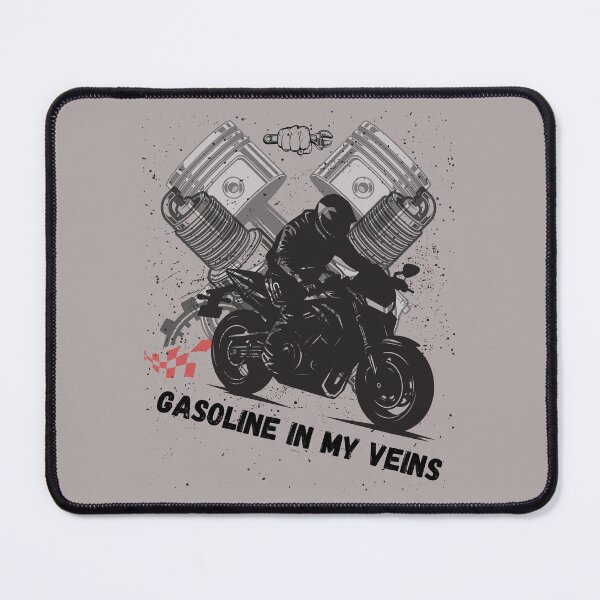 Item preview, Gasoline In My Veins Retro Biker Motorcycle designed and sold by AhmadAnnaPrints.